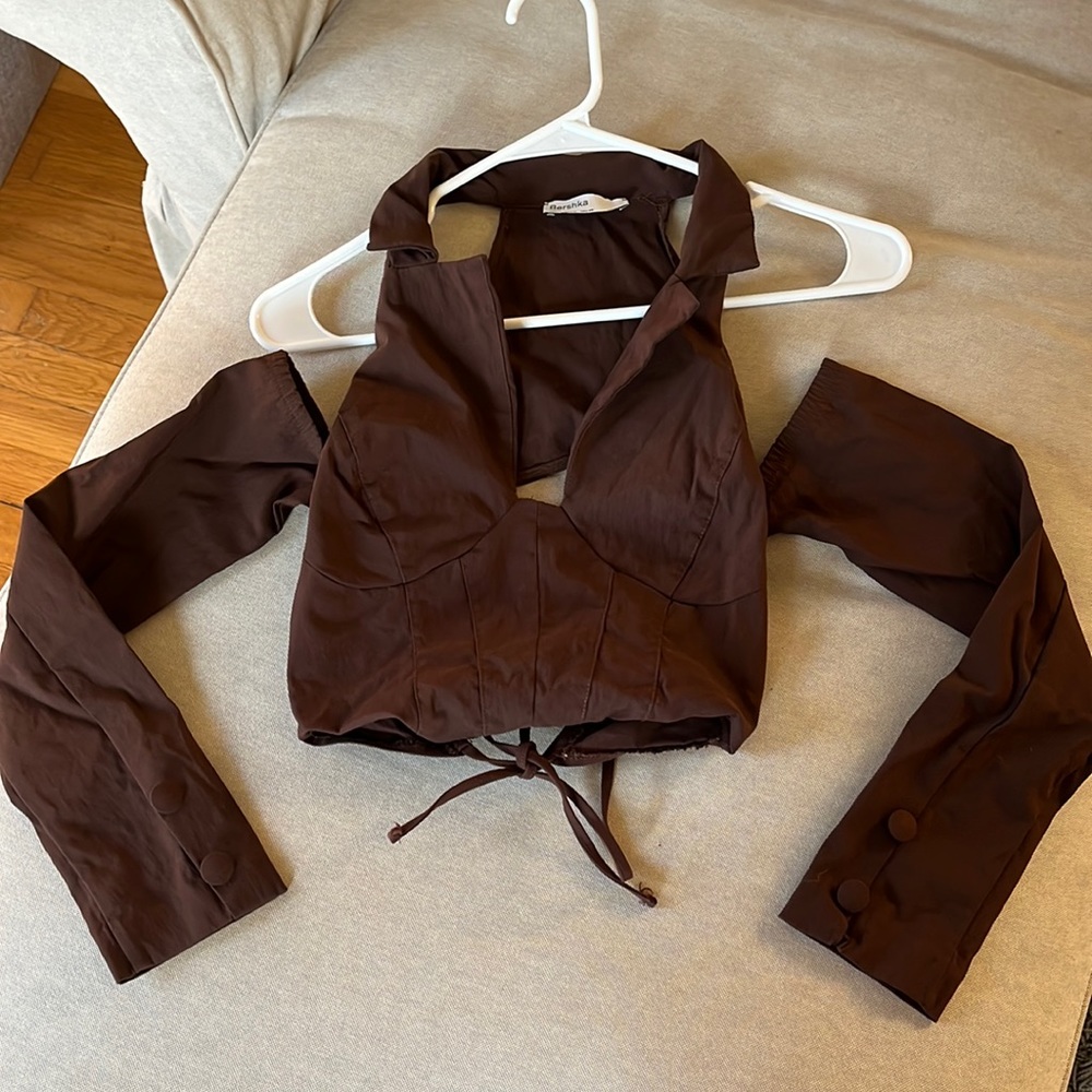 Bershka brown top size M